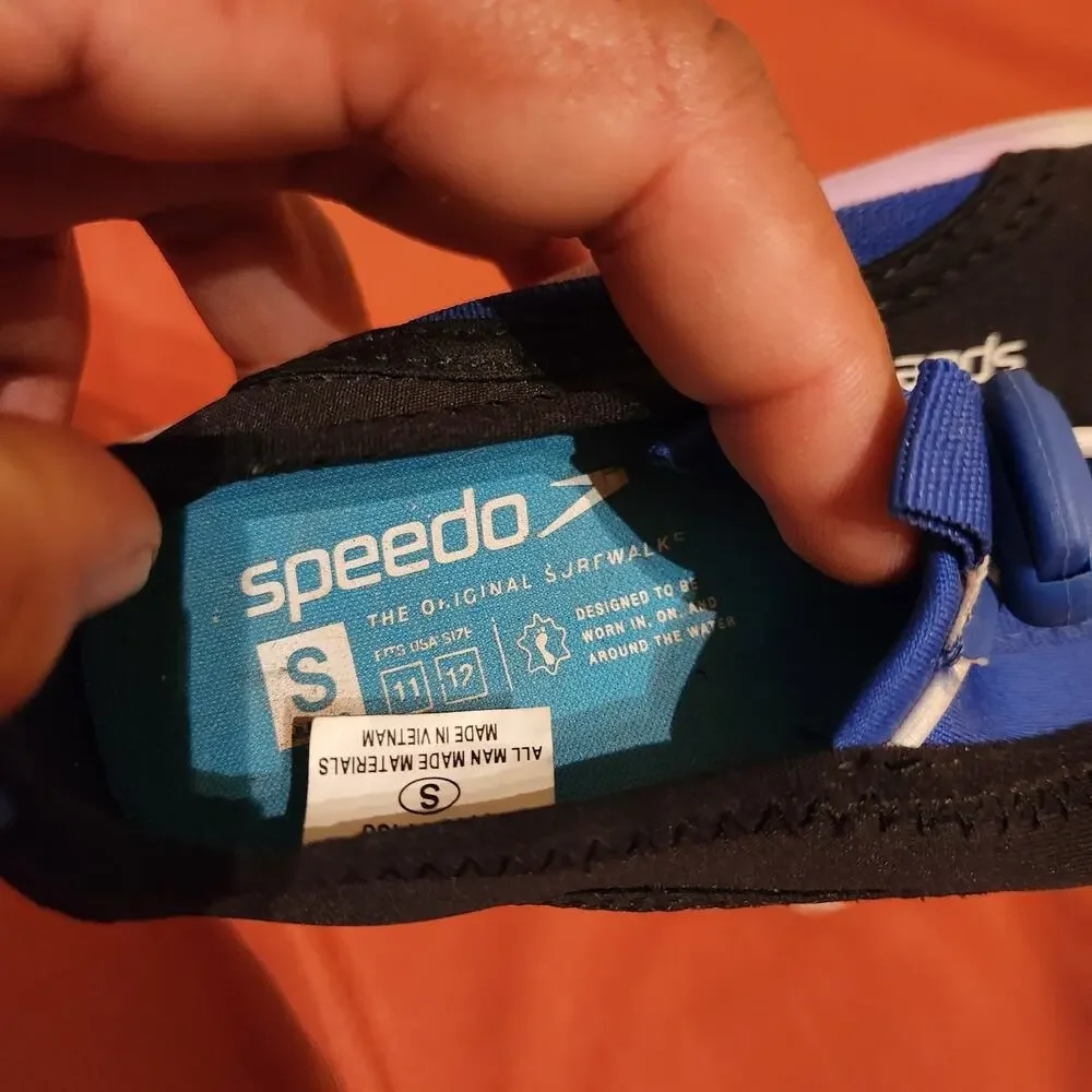 SPEEDO Blue & Black SurfWalker Pro Water Shoes kids Boys/Girl Black Size S-11/12
